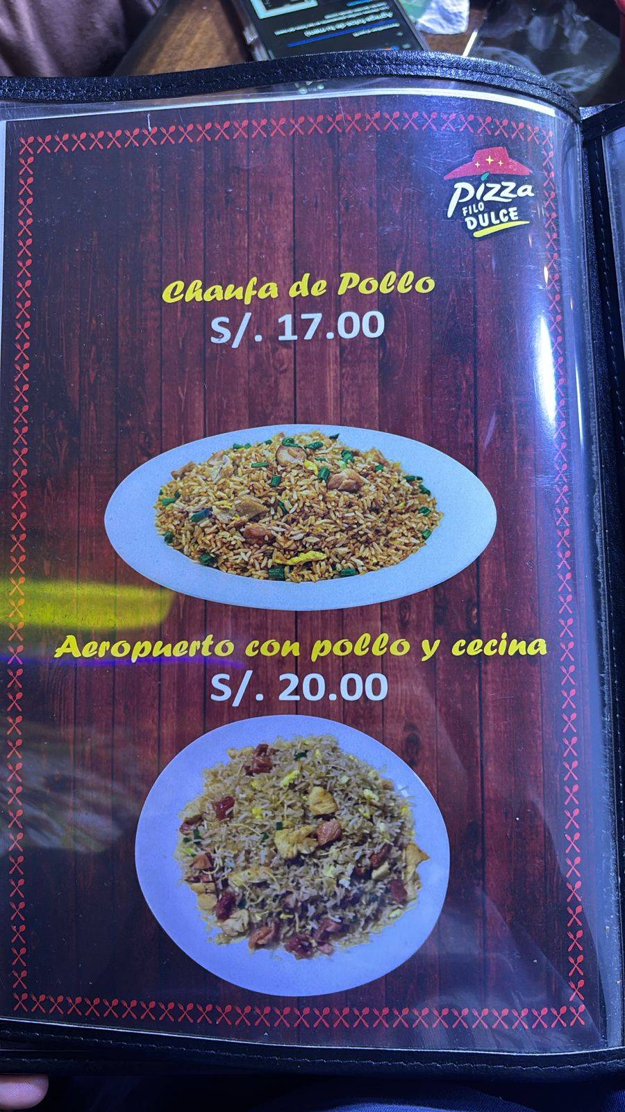 Pizzeria Filo Dulce меню
