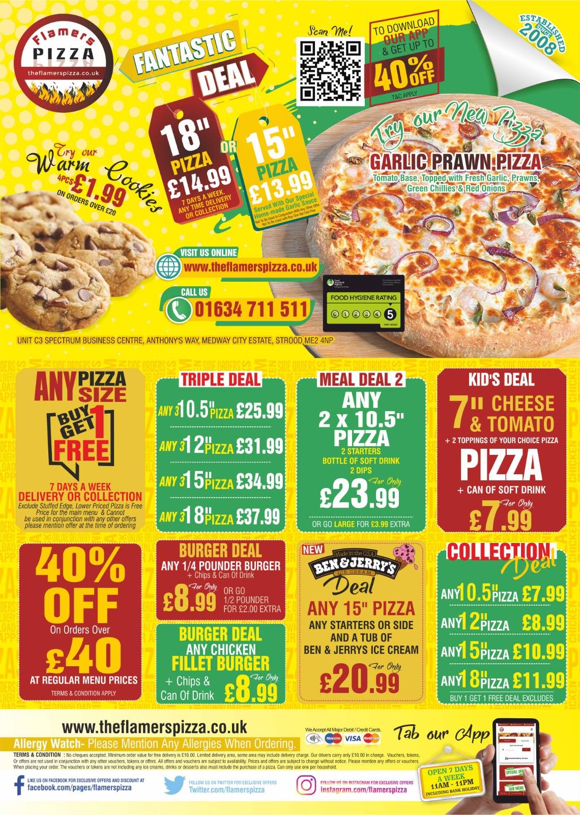 Flamers Pizza меню