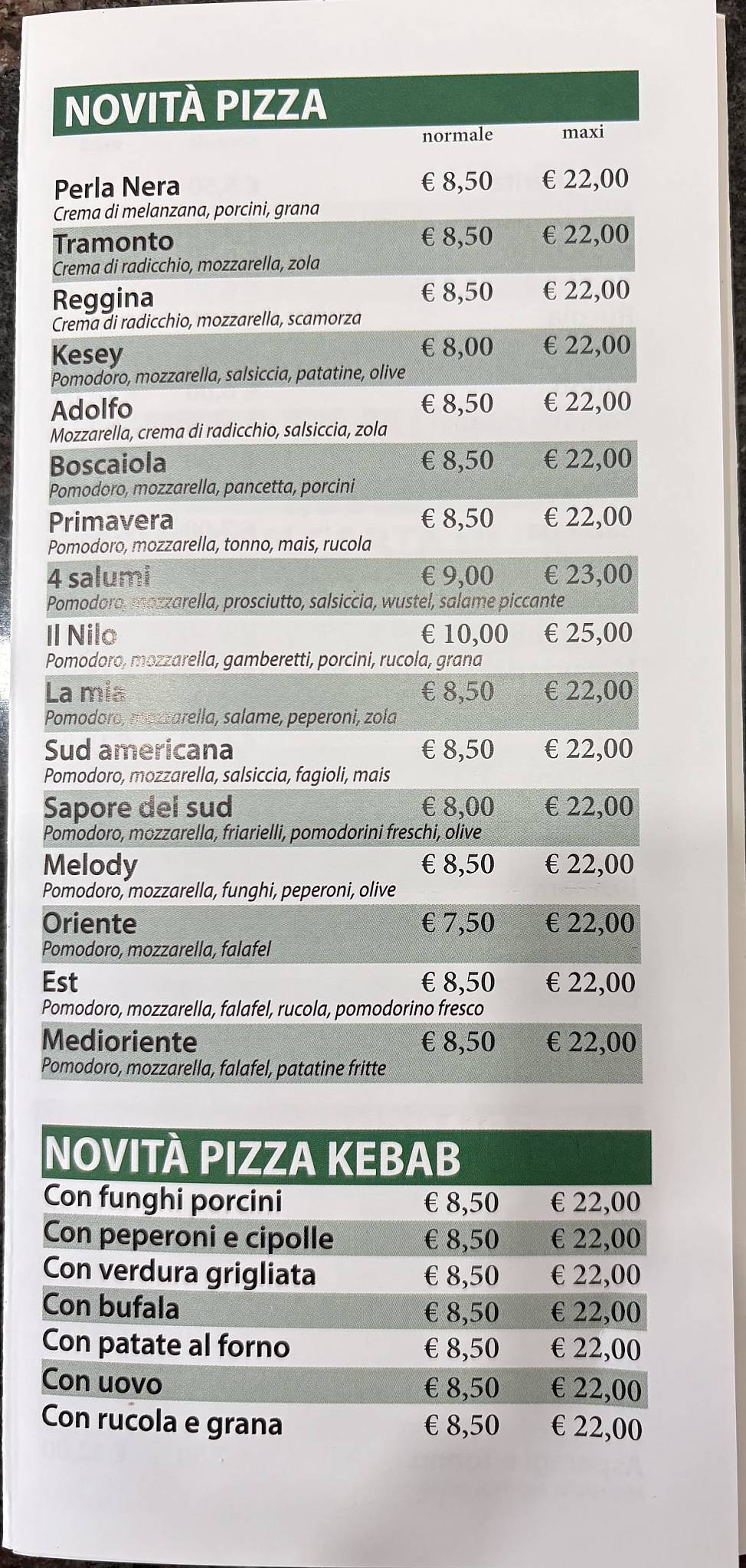Pizzeria Karma меню