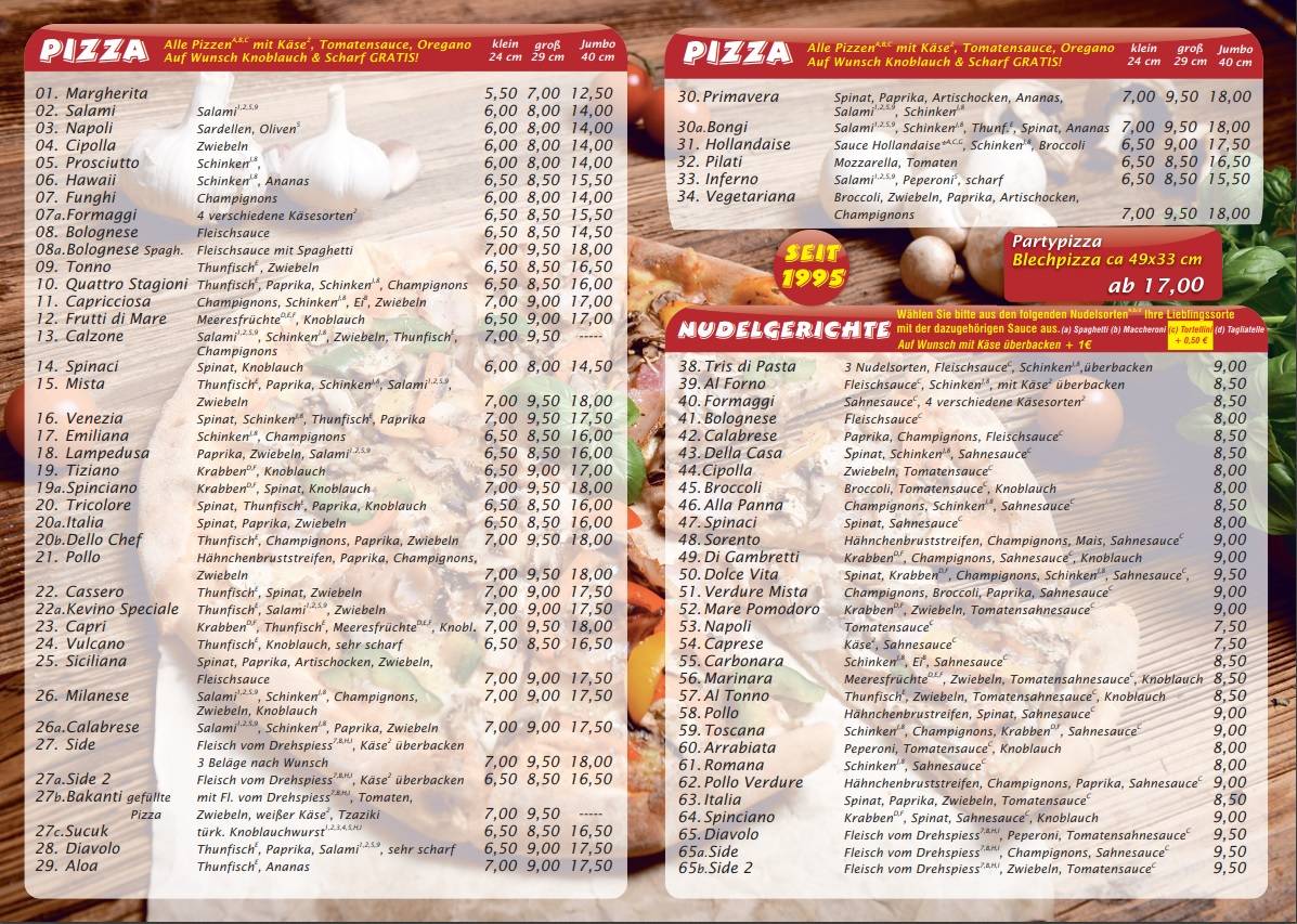 Pizzeria Side меню