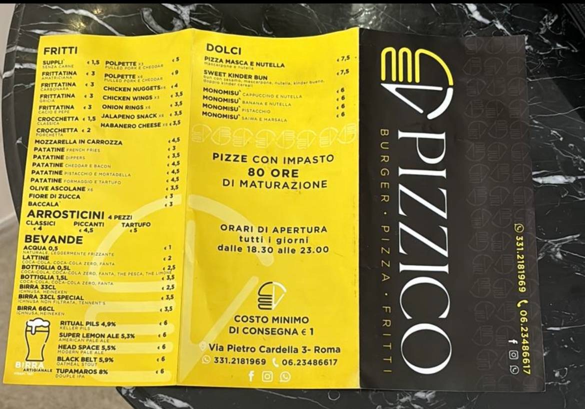 GUSTICO (ex Pizzico) меню