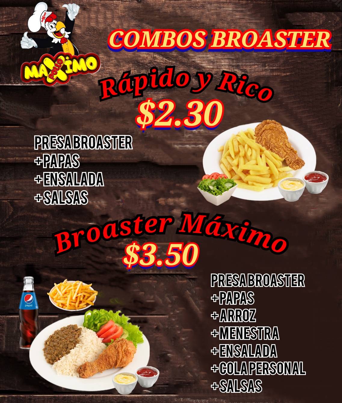 Pollo Maximo меню