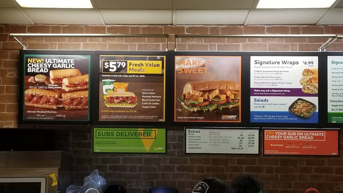 Subway меню