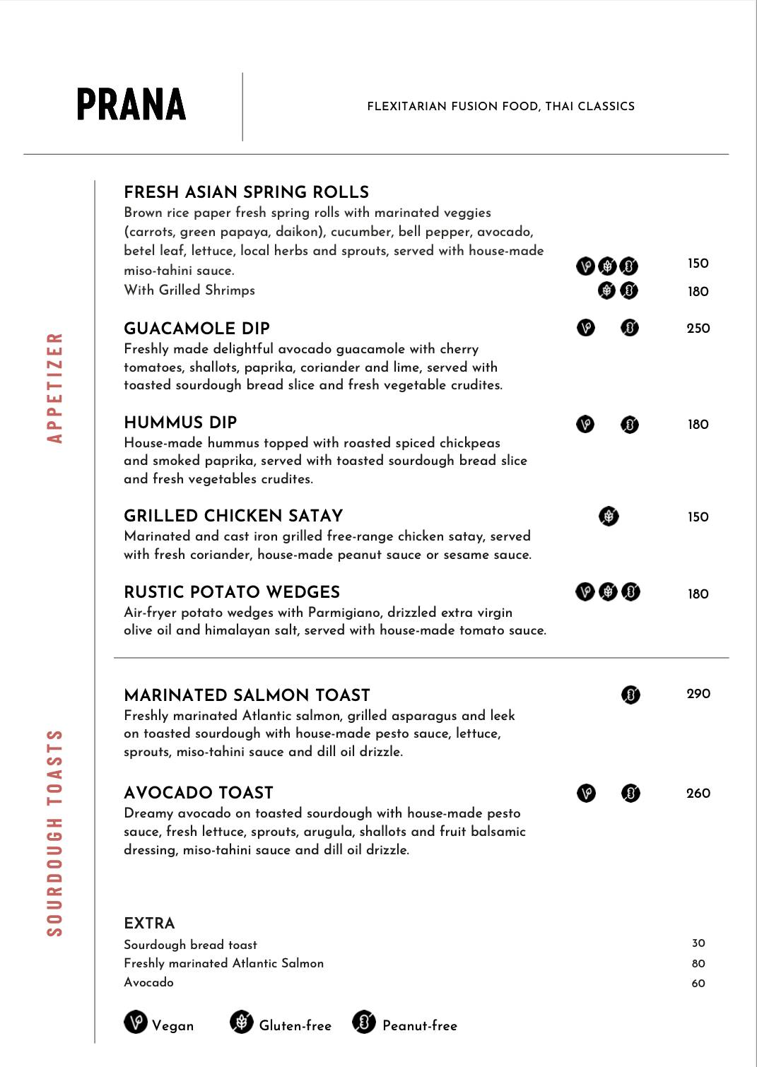 Prana Eatery меню