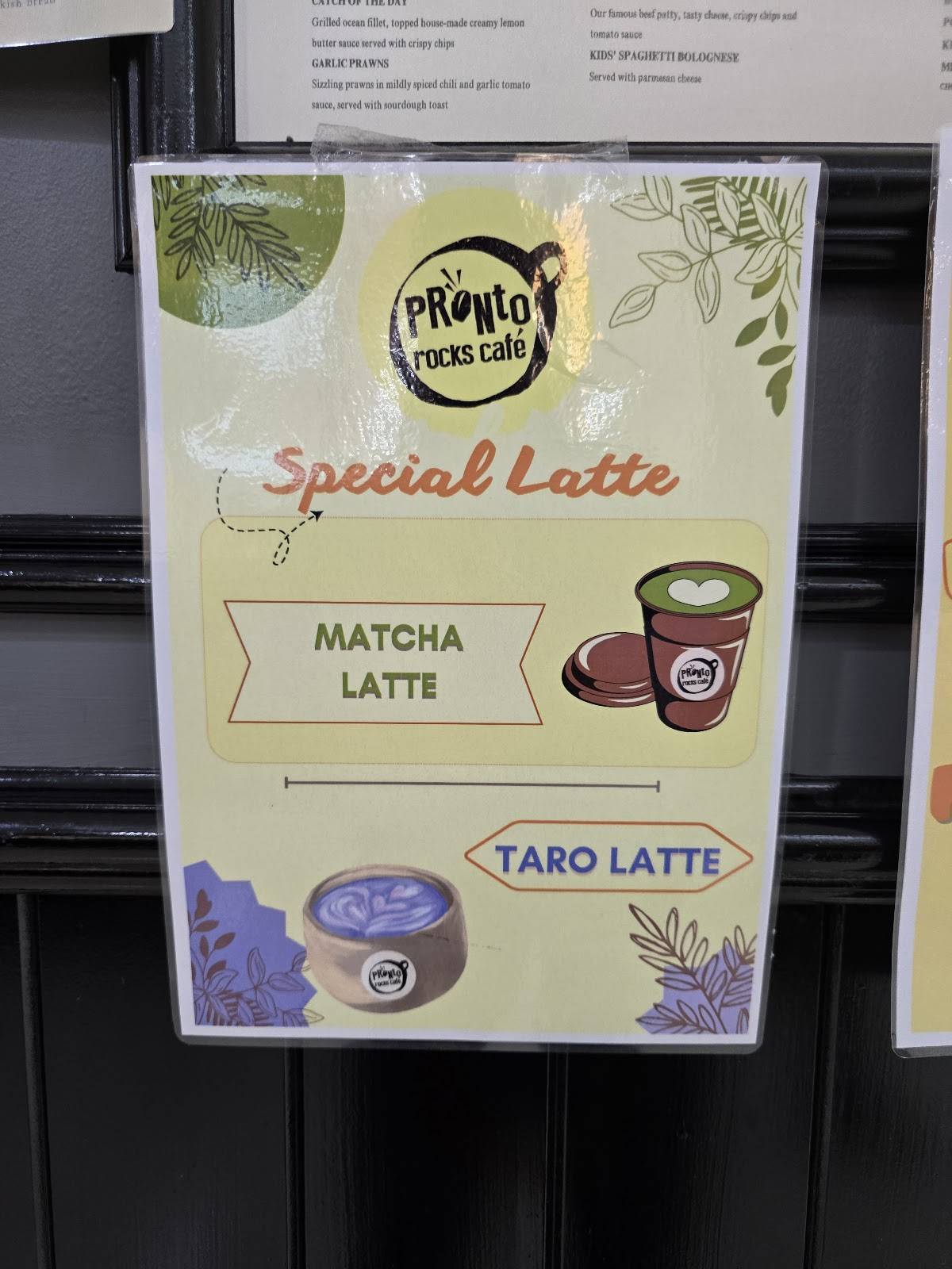 Pronto Rocks Cafe меню