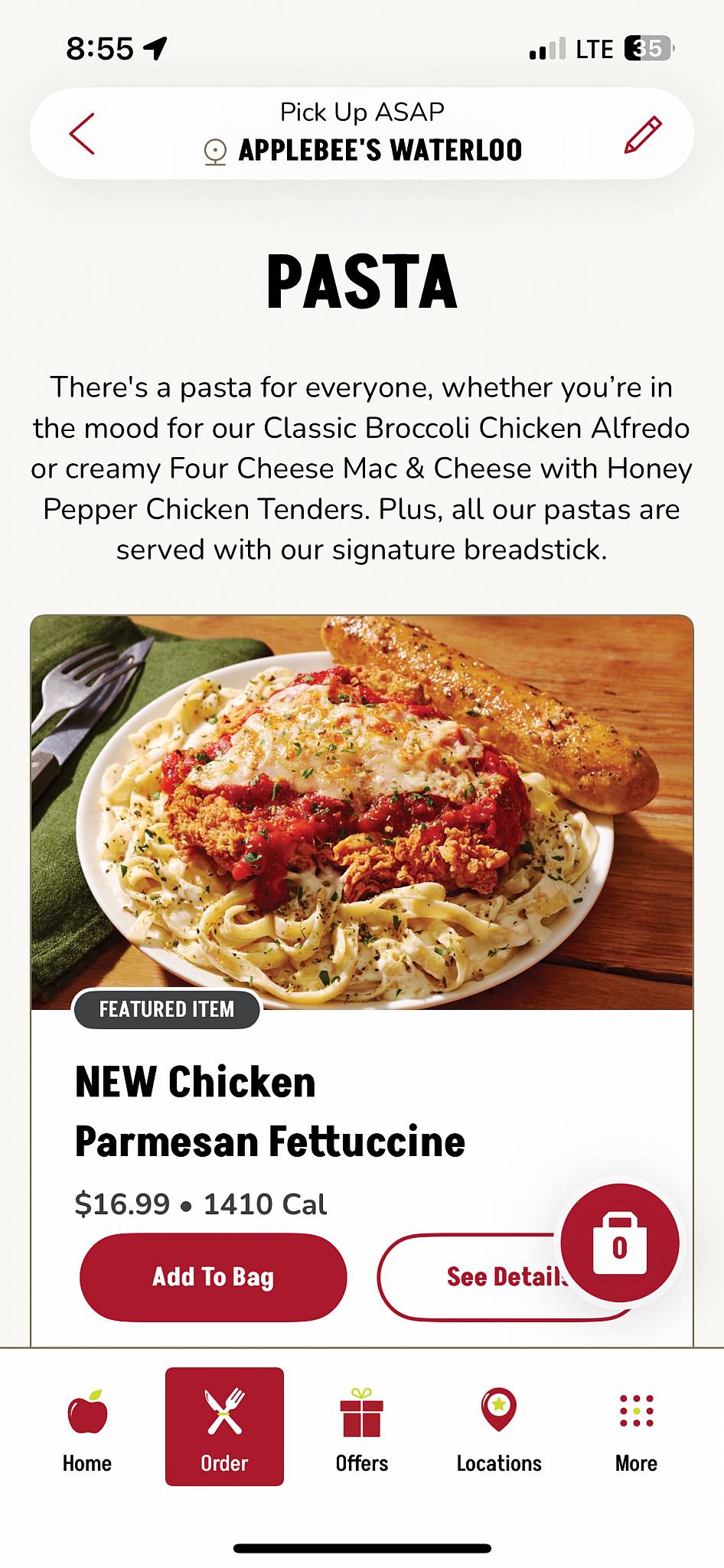 Applebee's Grill + Bar меню