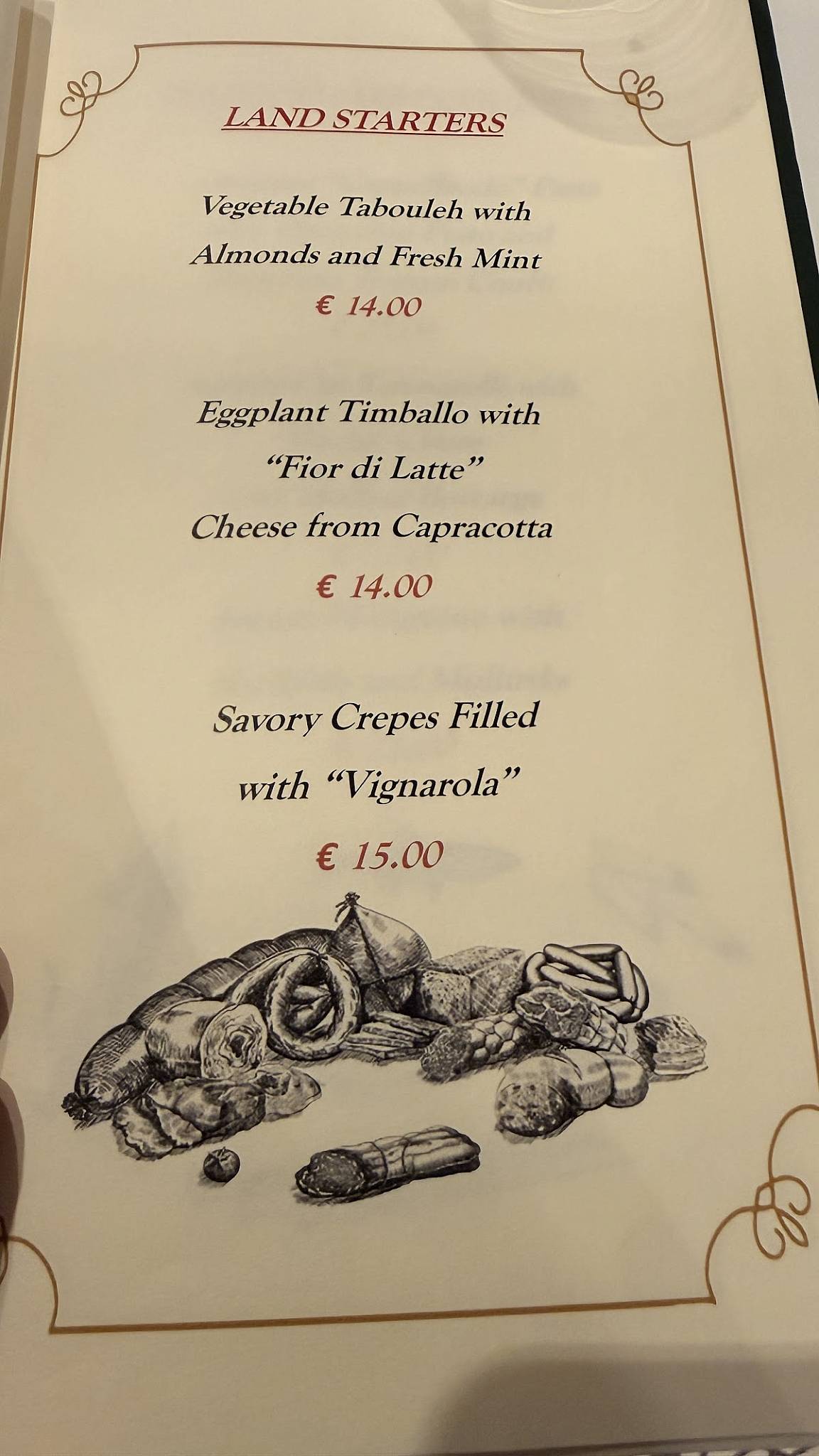 CIBO Limata меню