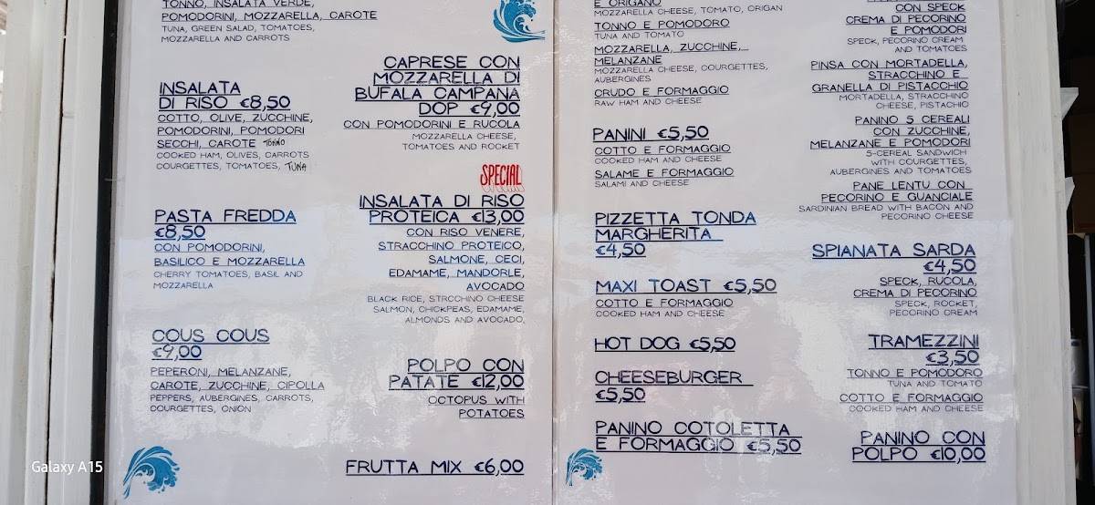 Chiosco 'e mare меню