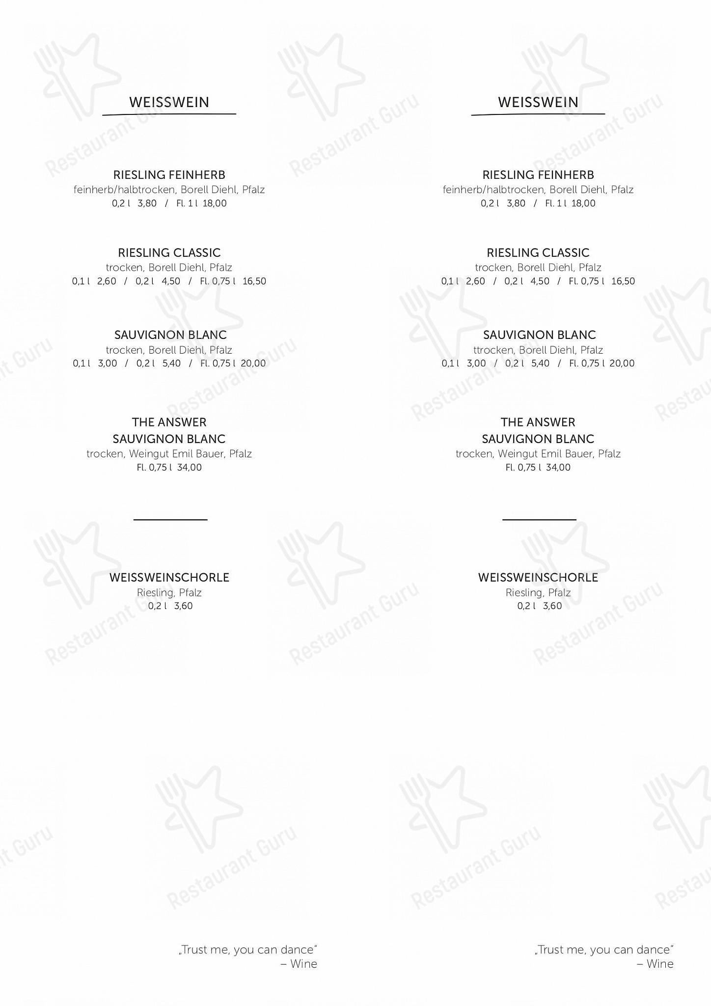 Menu bistro паба и бара Makery - cafe, bar, lounge. - Braunschweig