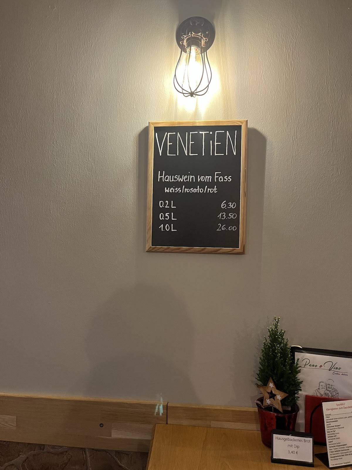 Pane e Vino меню