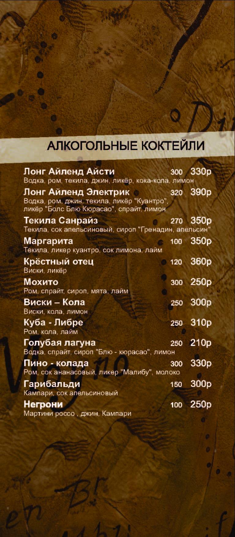 Бар читателей меню