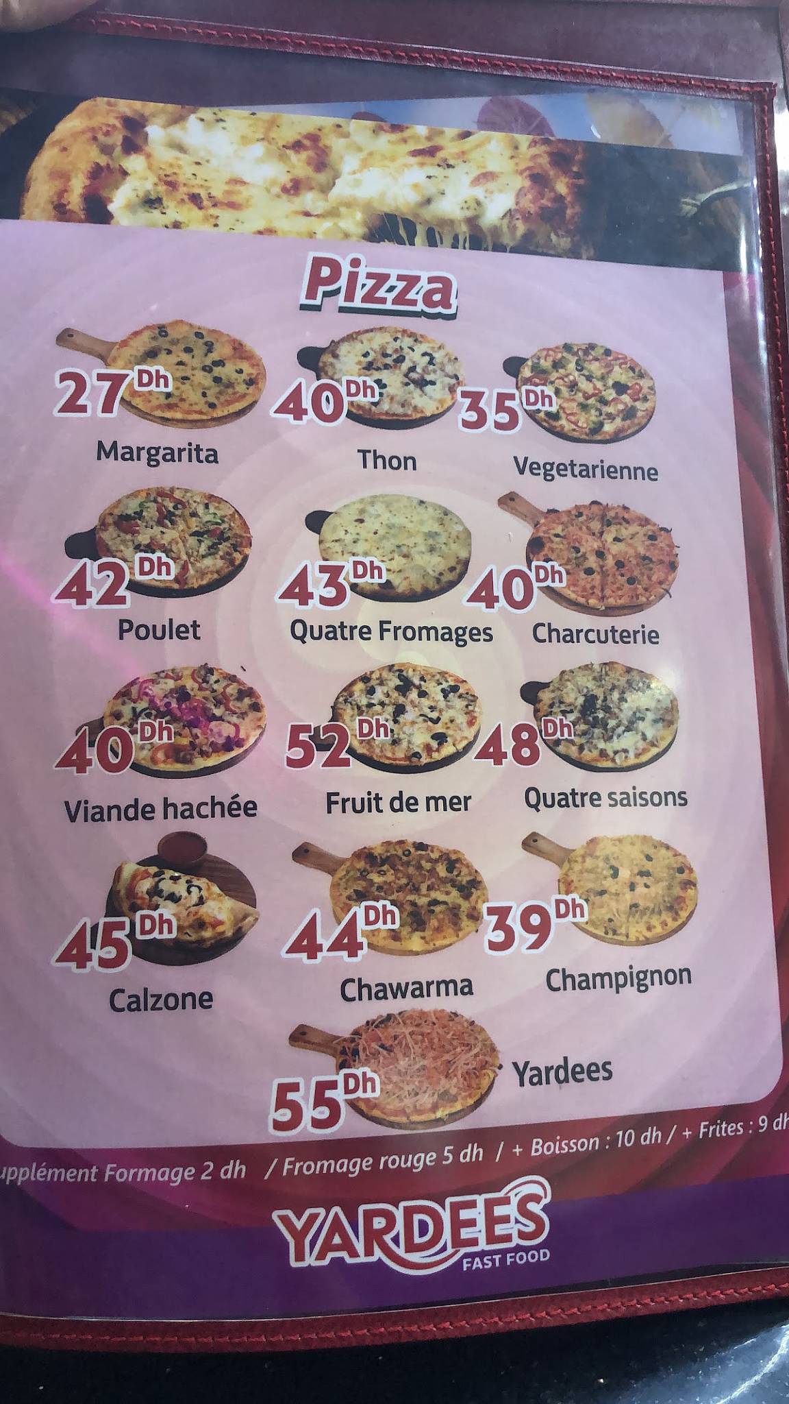 Yardee's меню