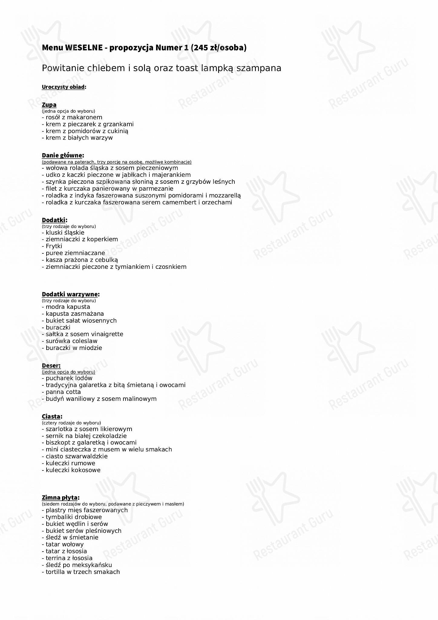 Radosz в Руде-Сленске - Takeaway Menu
