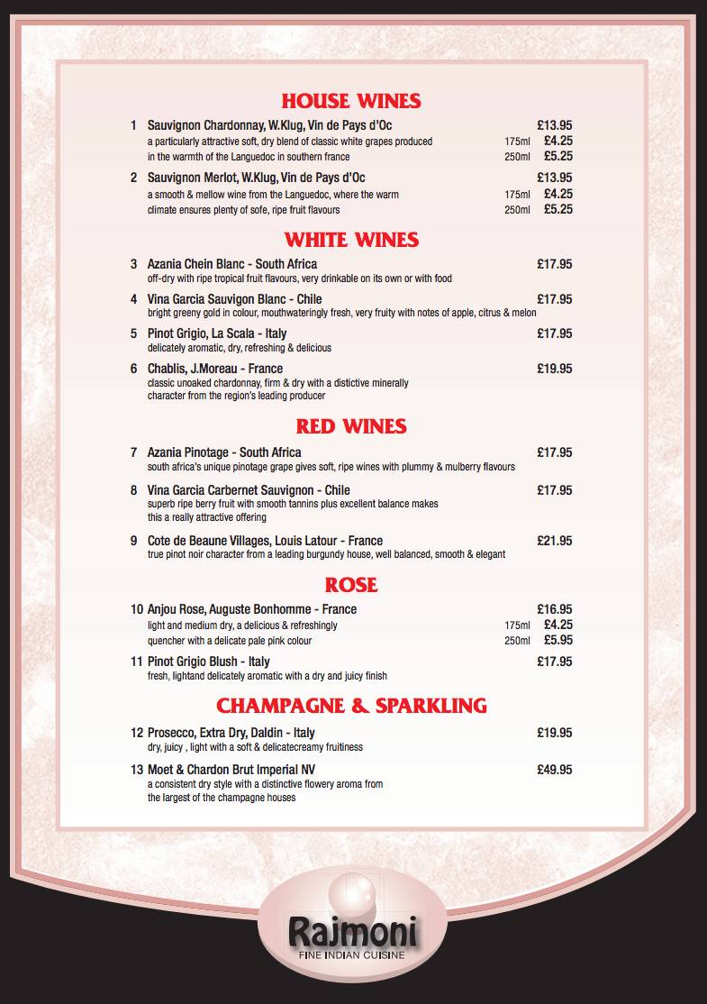 Rajmoni Cuisine меню