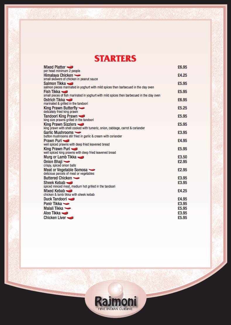 Rajmoni Cuisine меню