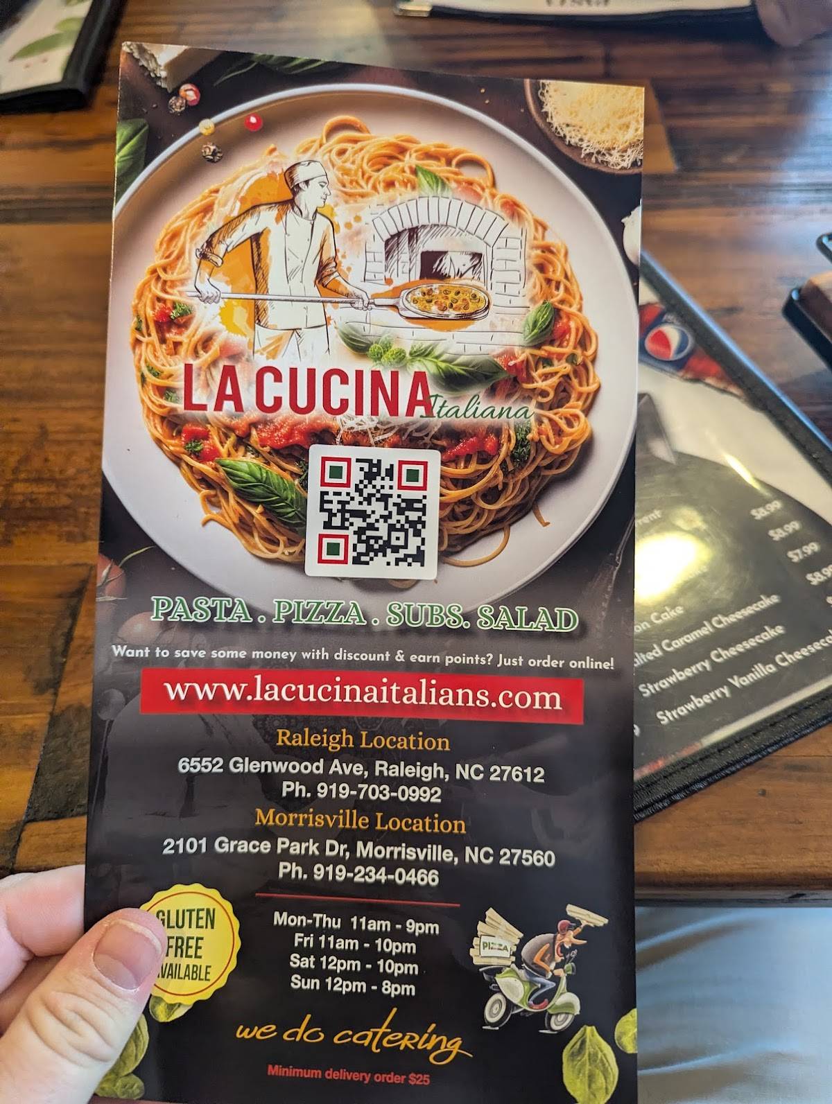 La Cucina Italiana Raleigh меню