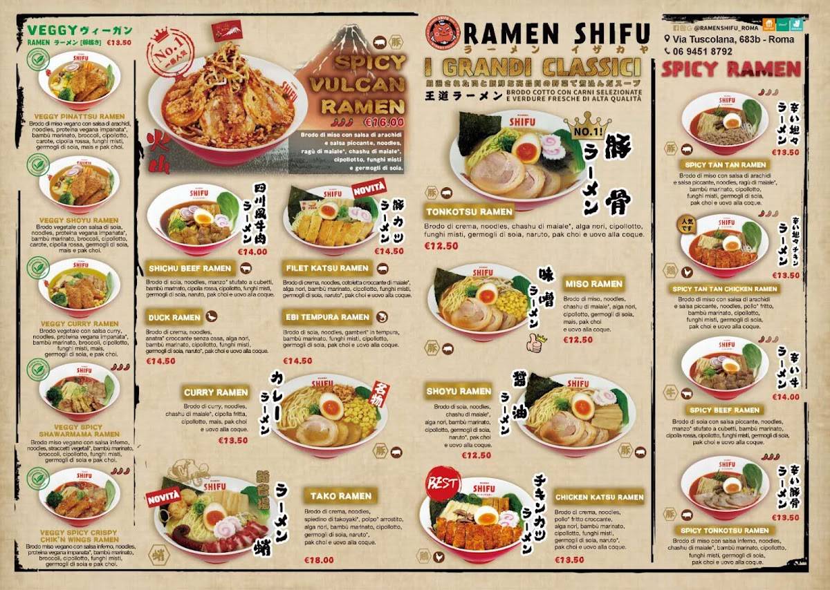 Ramen Shifu Roma Trieste меню