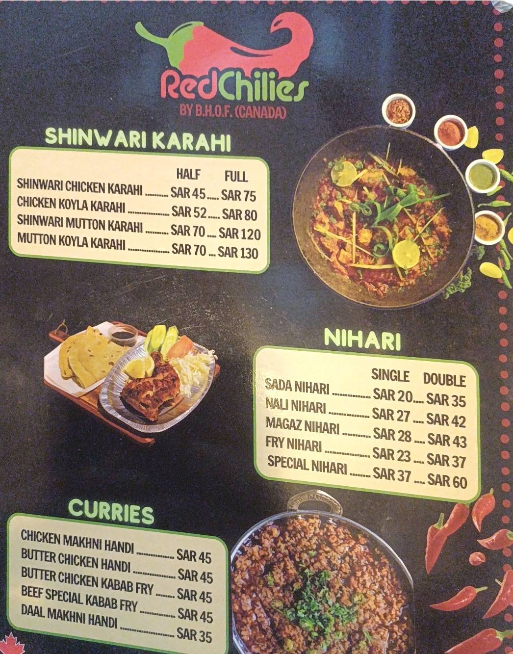 Red Chillies Ksa меню