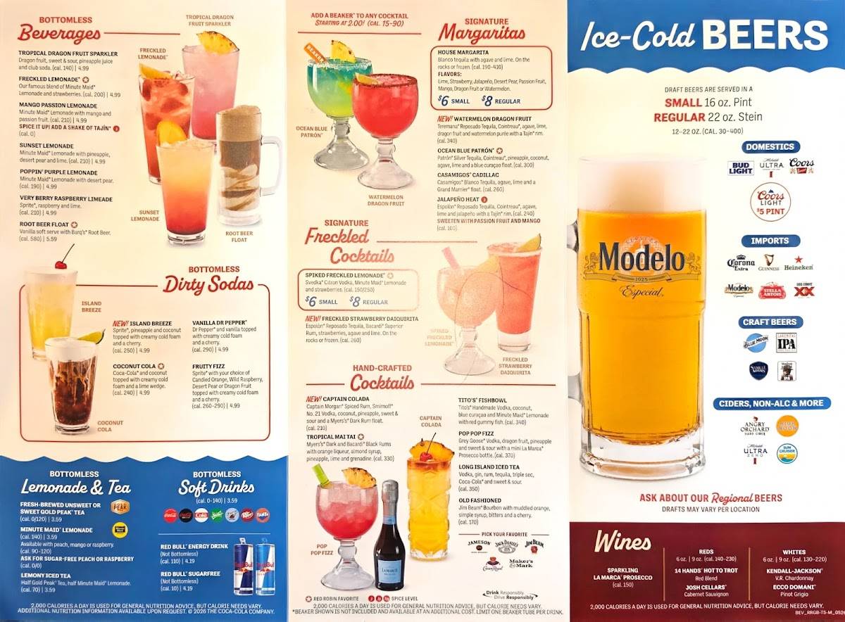 Red Robin Gourmet Burgers and Brews меню