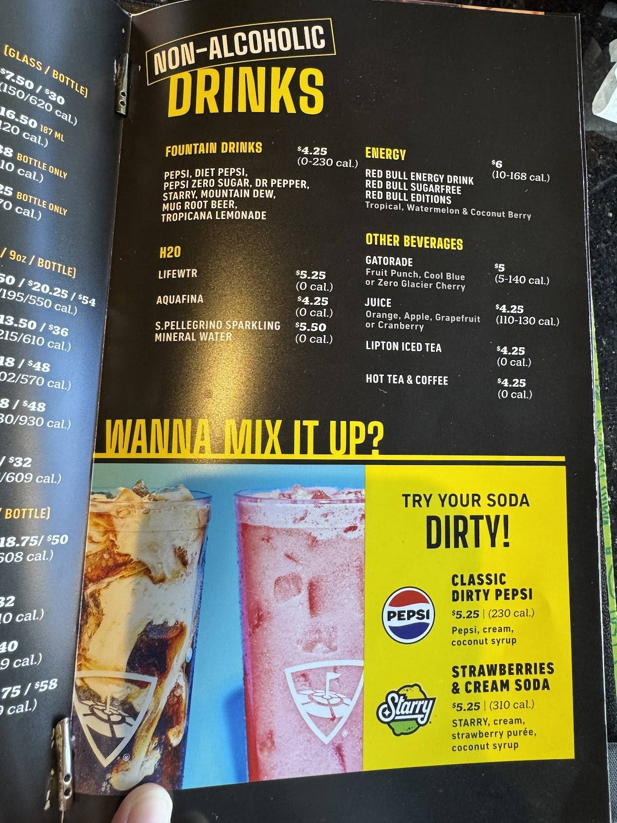 Topgolf Renton меню