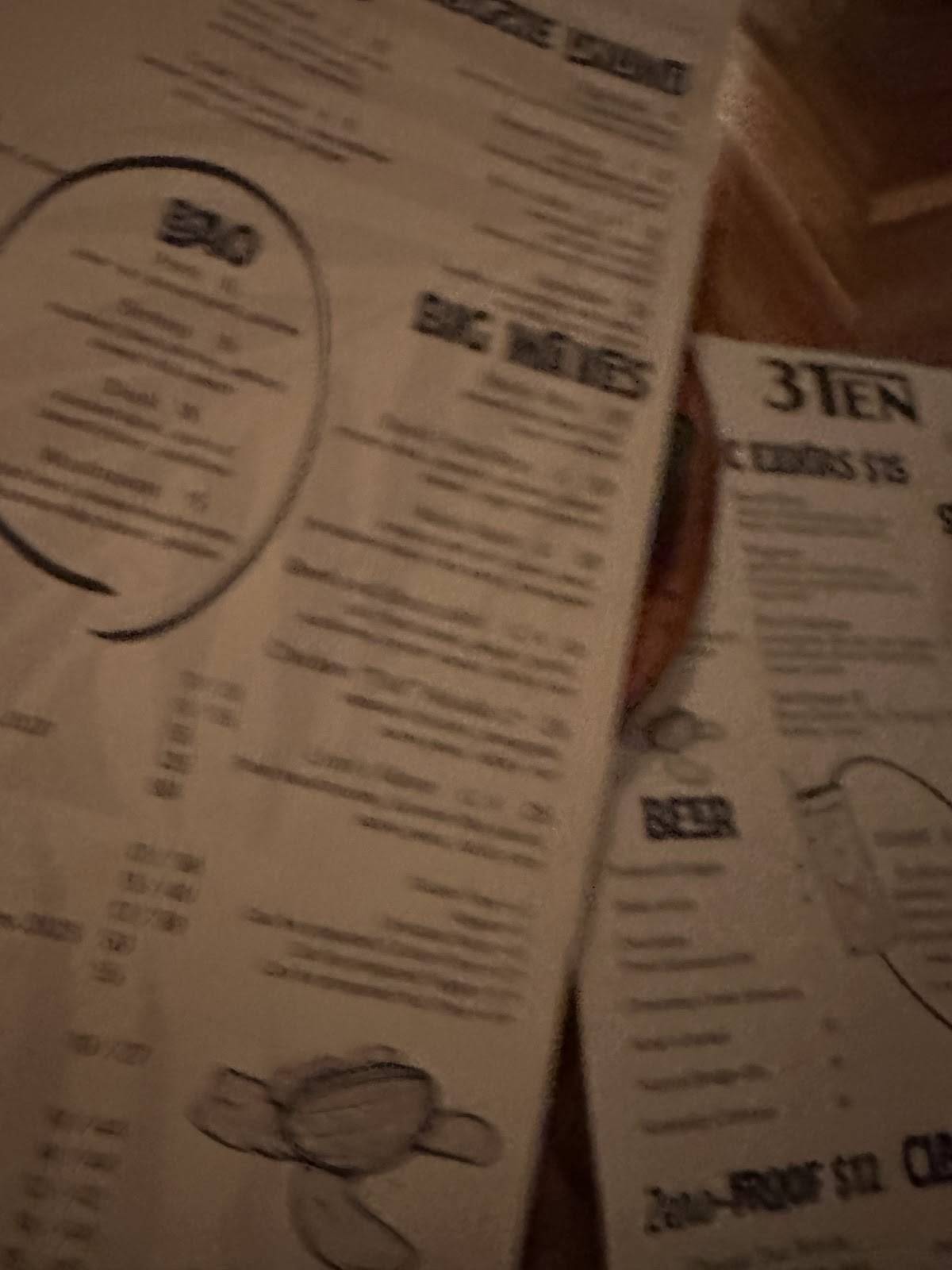 3TEN меню