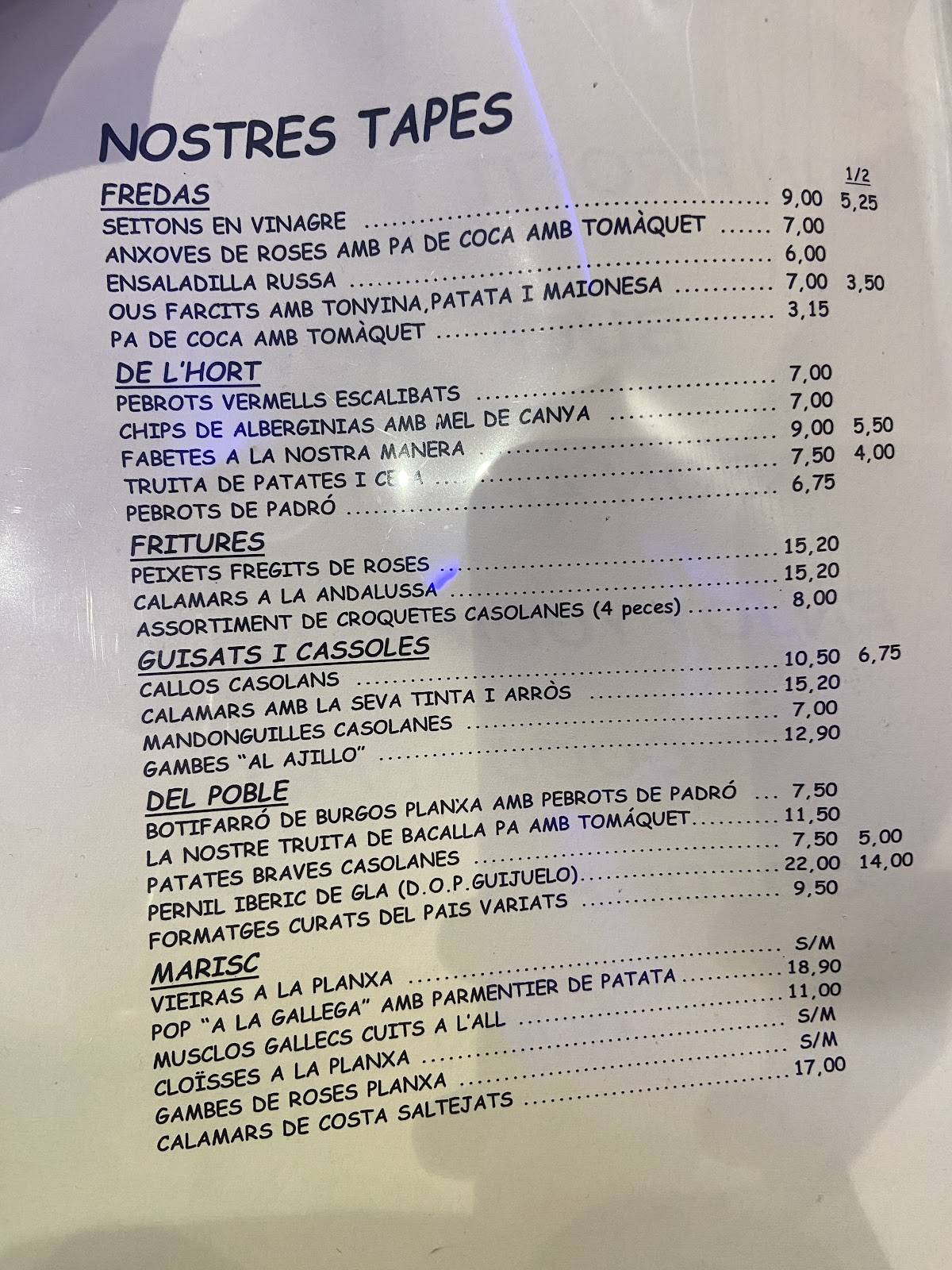 Avenida. Tapas-Restaurant. меню