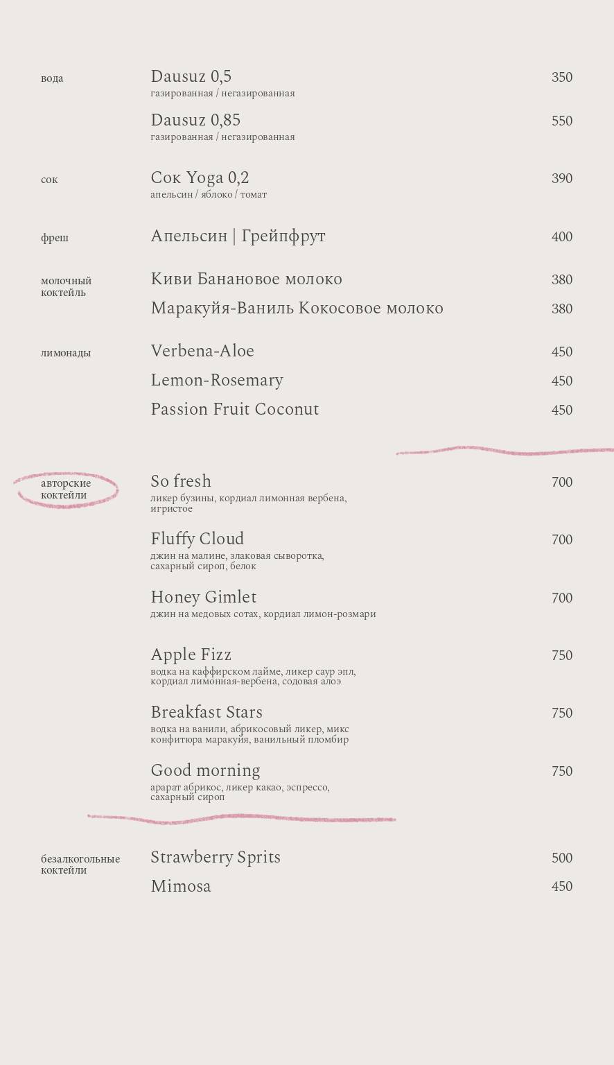 Breakfast Bar Завтрак в постель меню