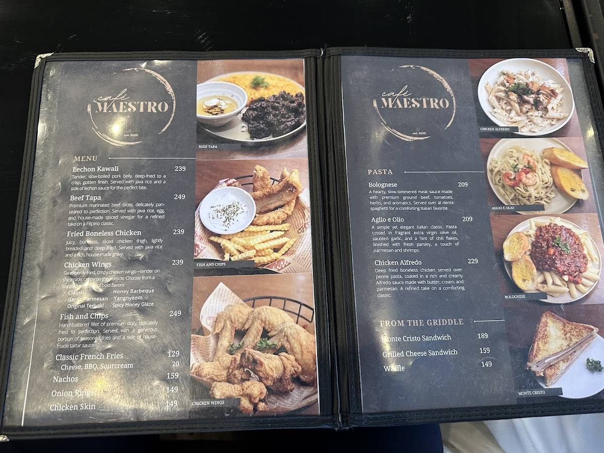 Cafe Maestro меню