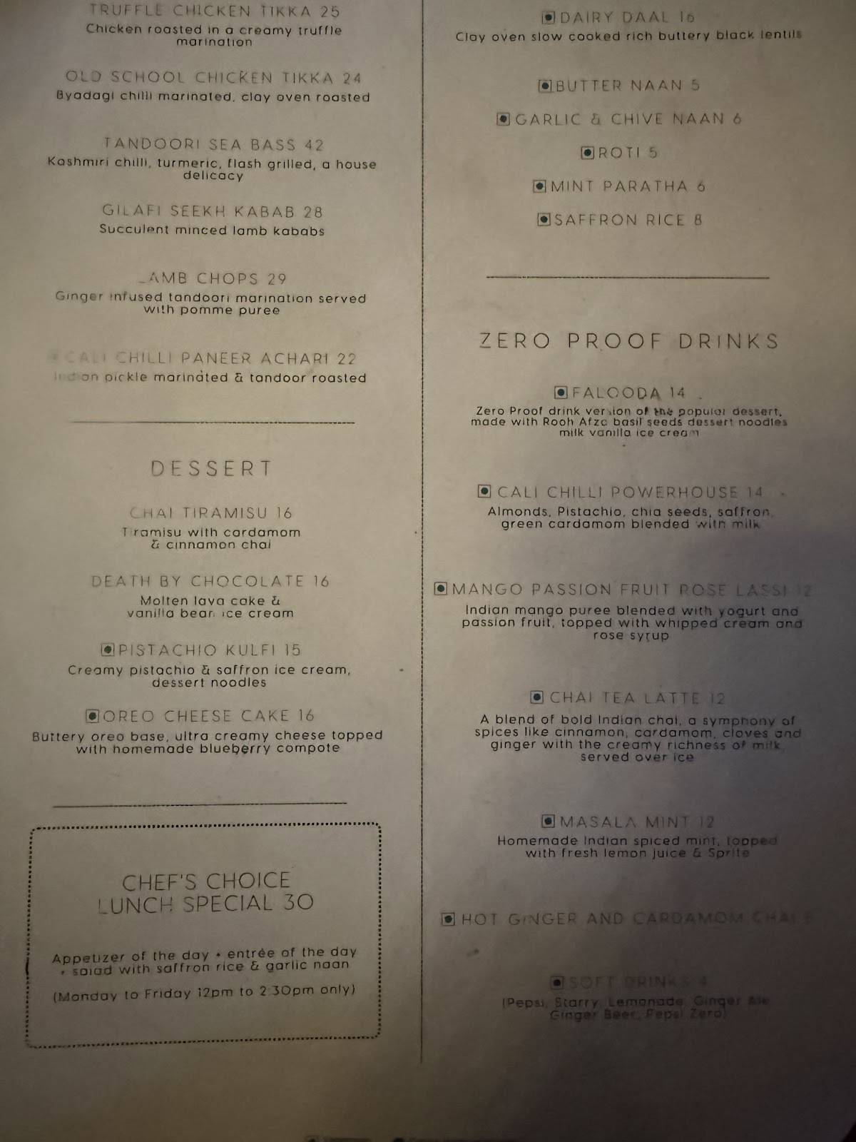 CaliChilli - Unauthentic Indian Restaurant меню