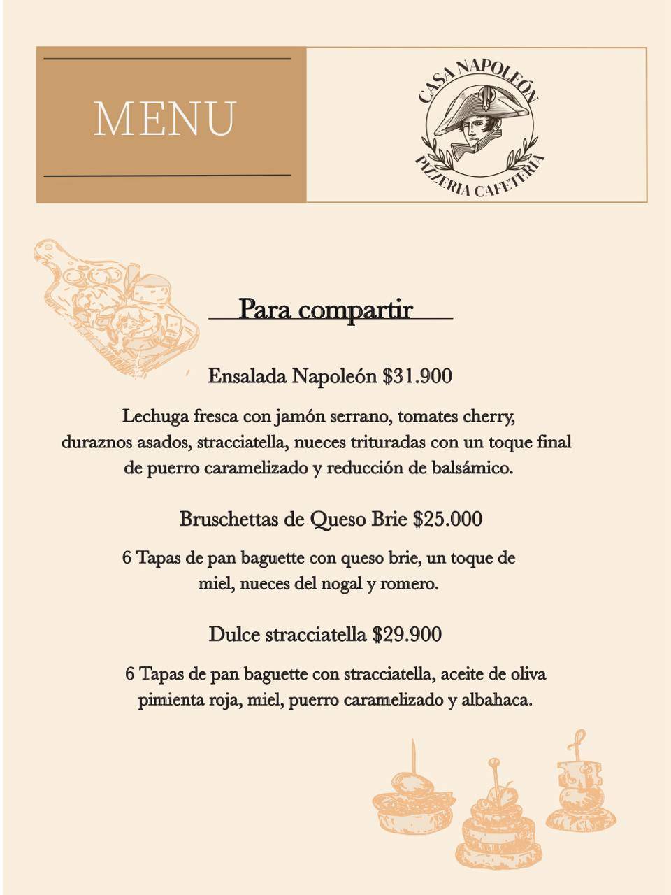 Casa Napoleón меню