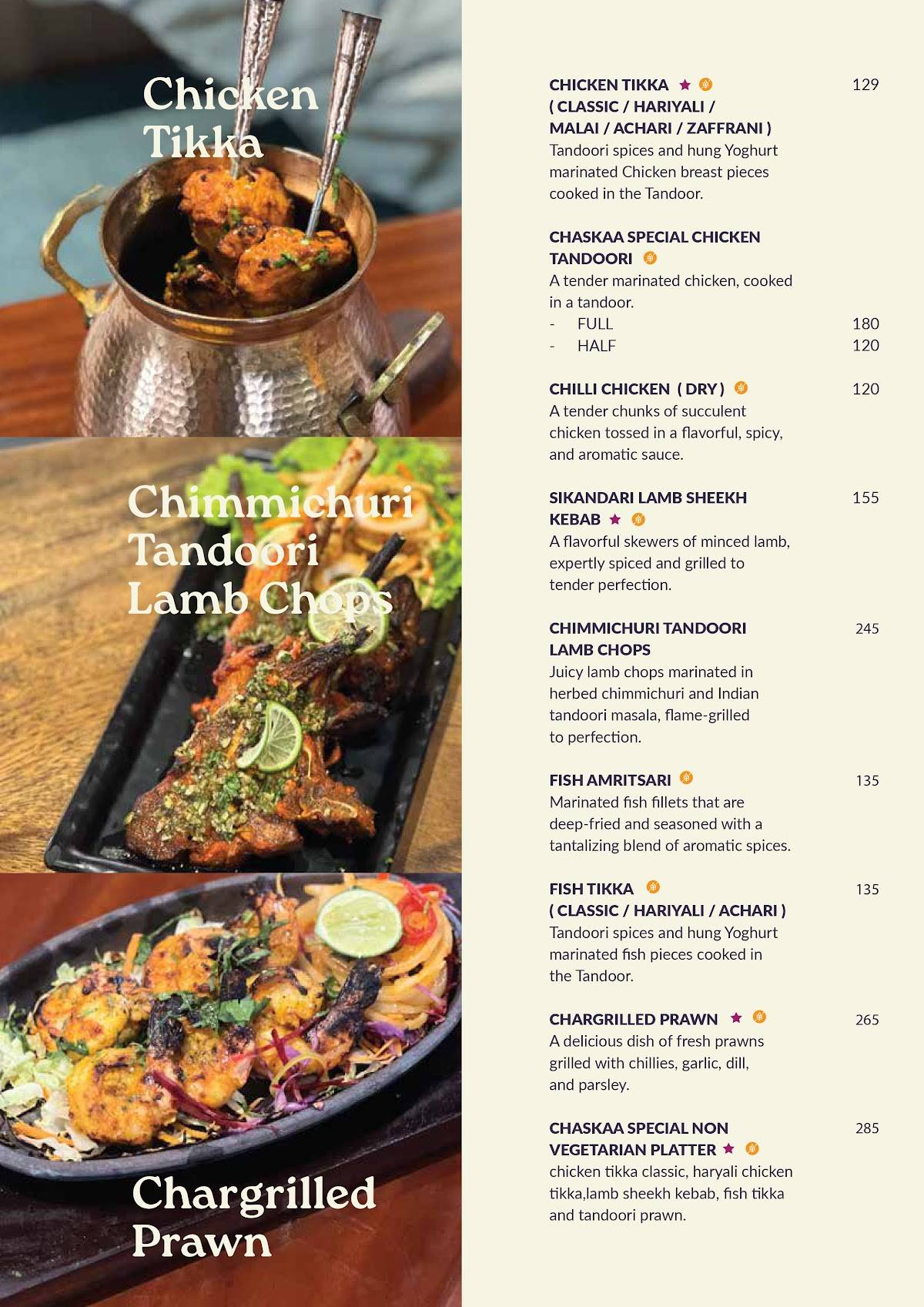Chaskaa Modern Indian Cuisine & Bar меню