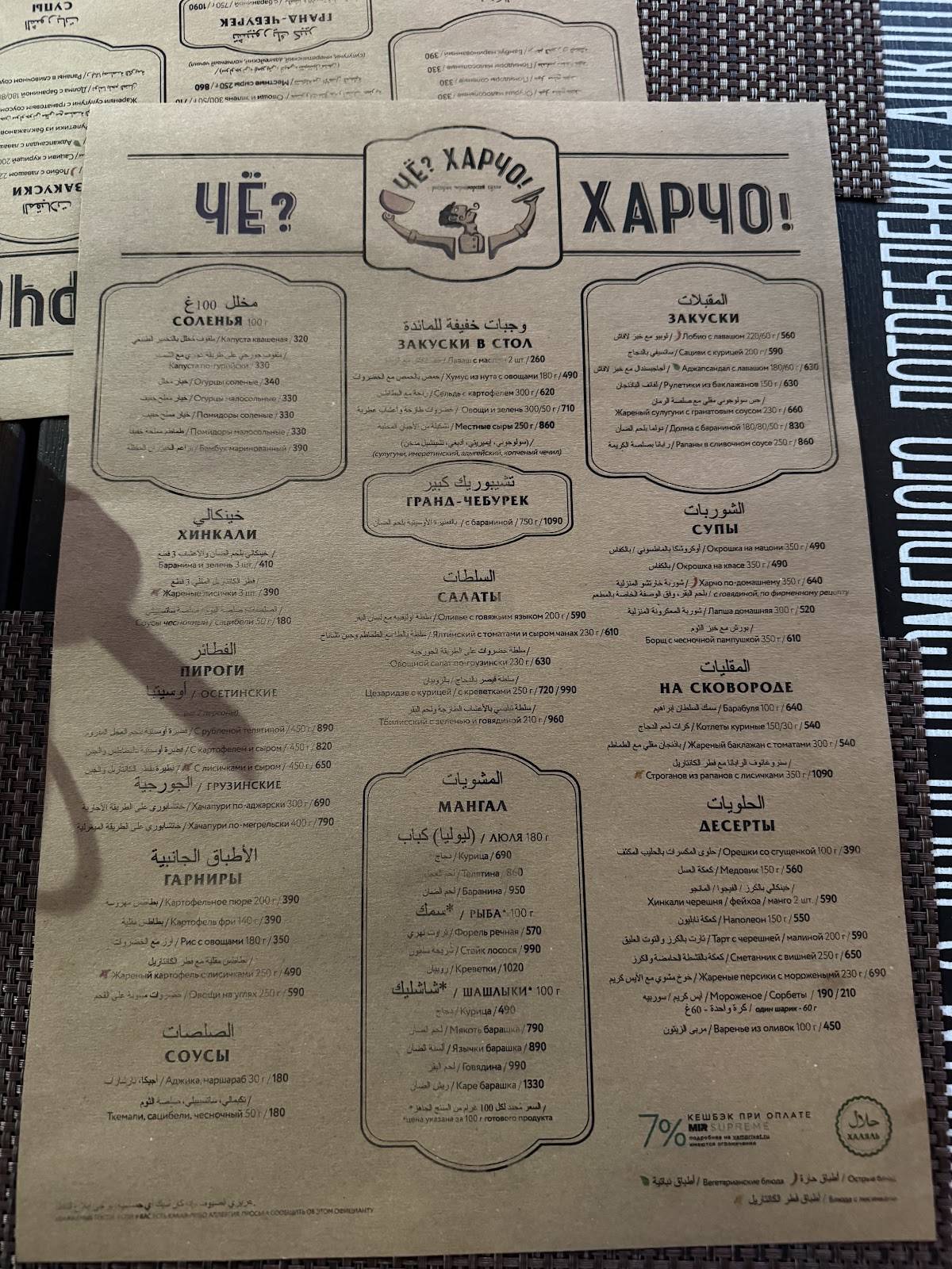 Чё? Харчо! меню