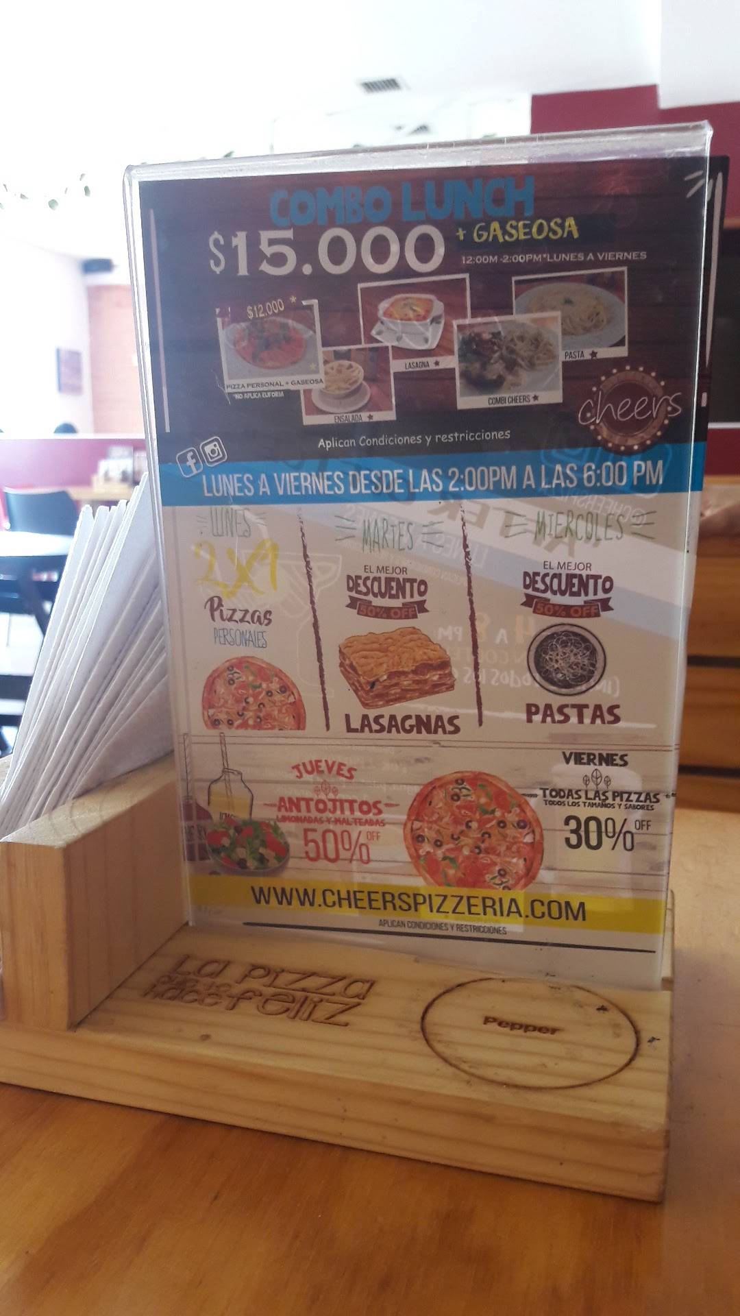Cheers Pizzería Ingenio меню