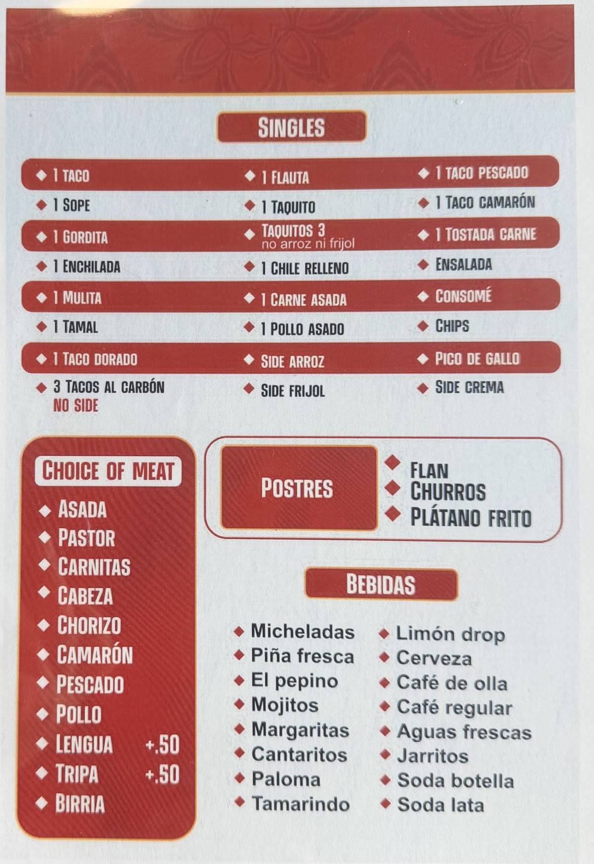 El Kiosko меню