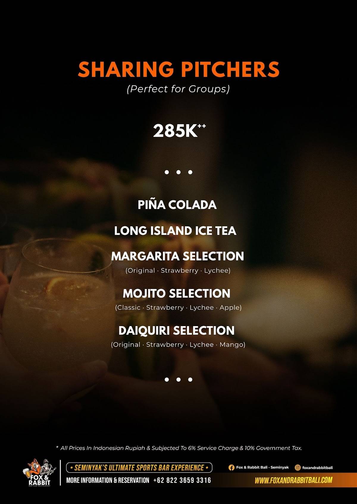 Fox & Rabbit Sports Bar and Restaurant меню