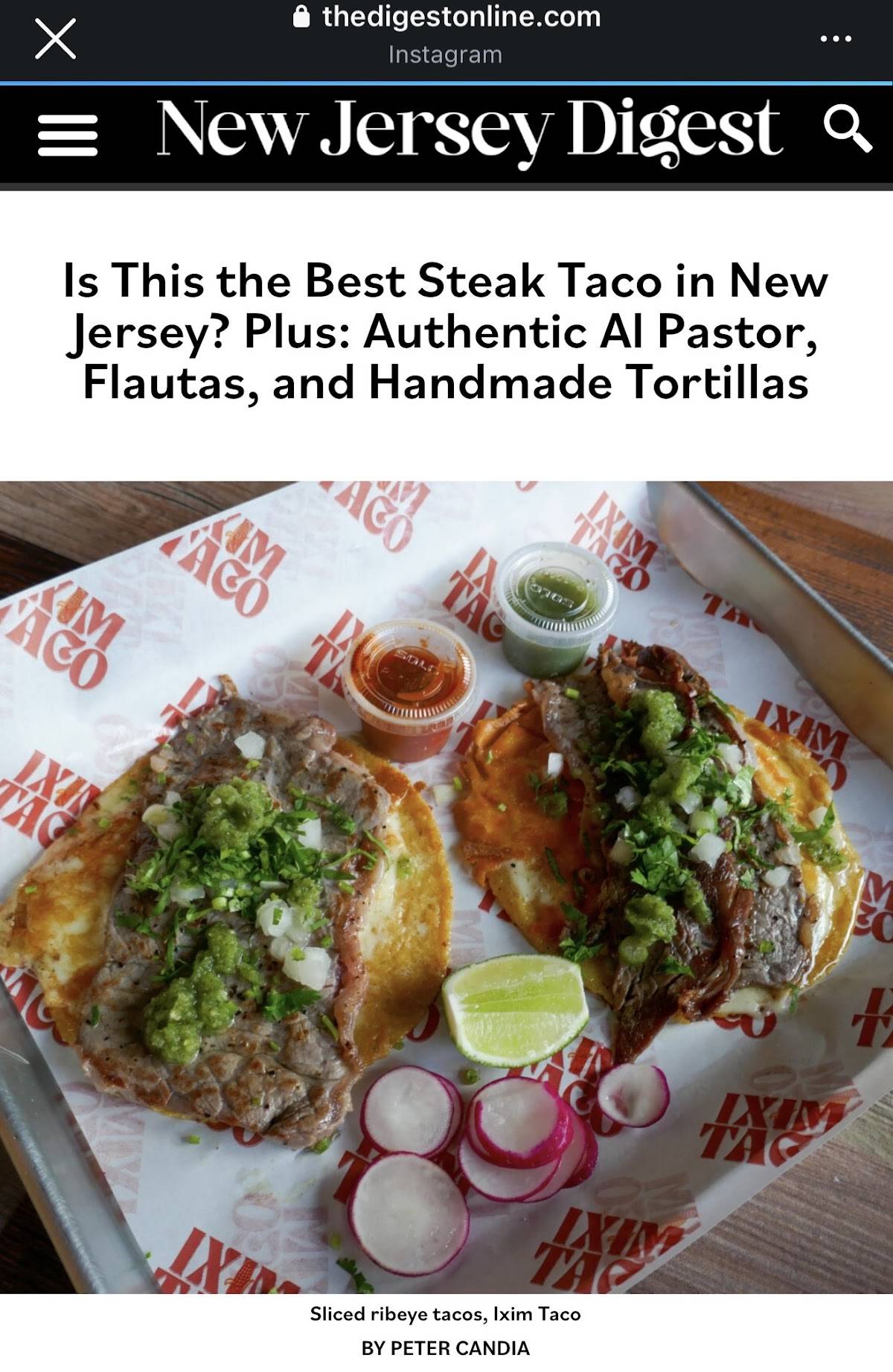IXIM TACO меню