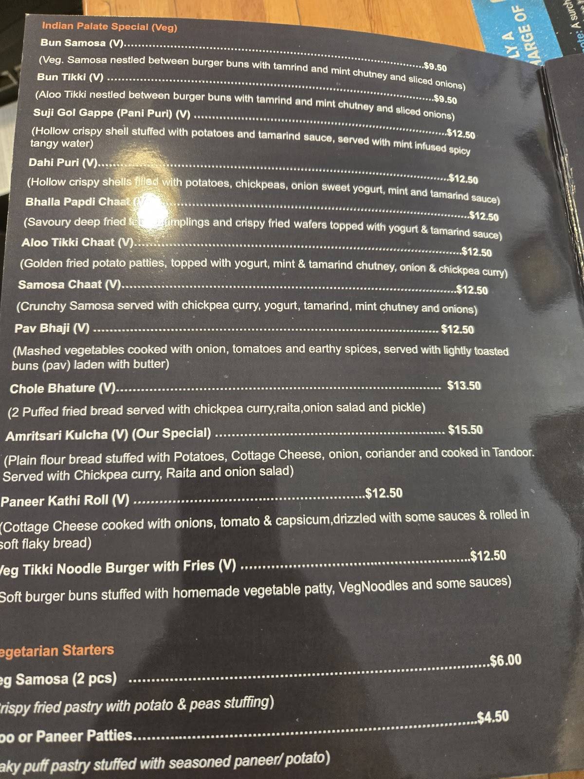 Indian Palate меню
