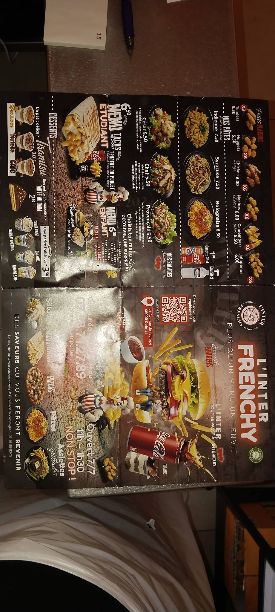 L'inter Frenchy меню