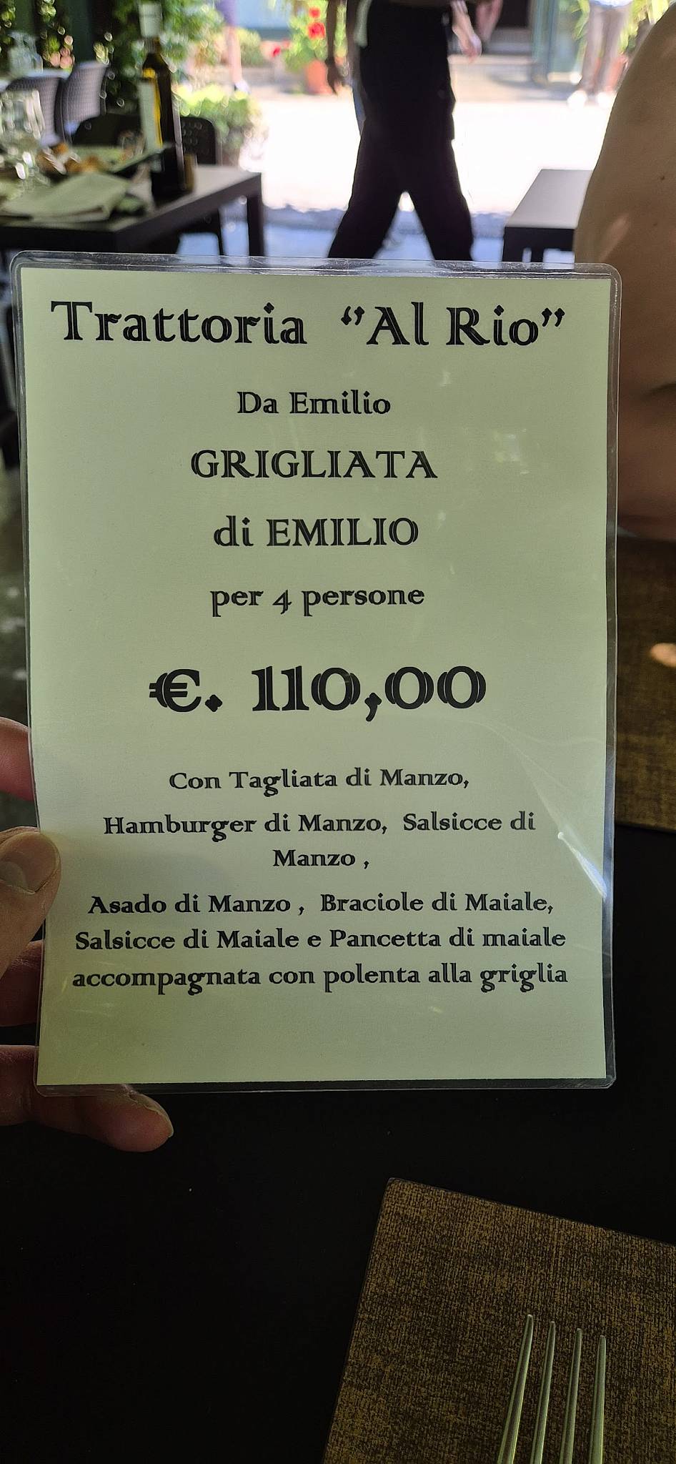 Locanda-Trattoria Al Rio меню