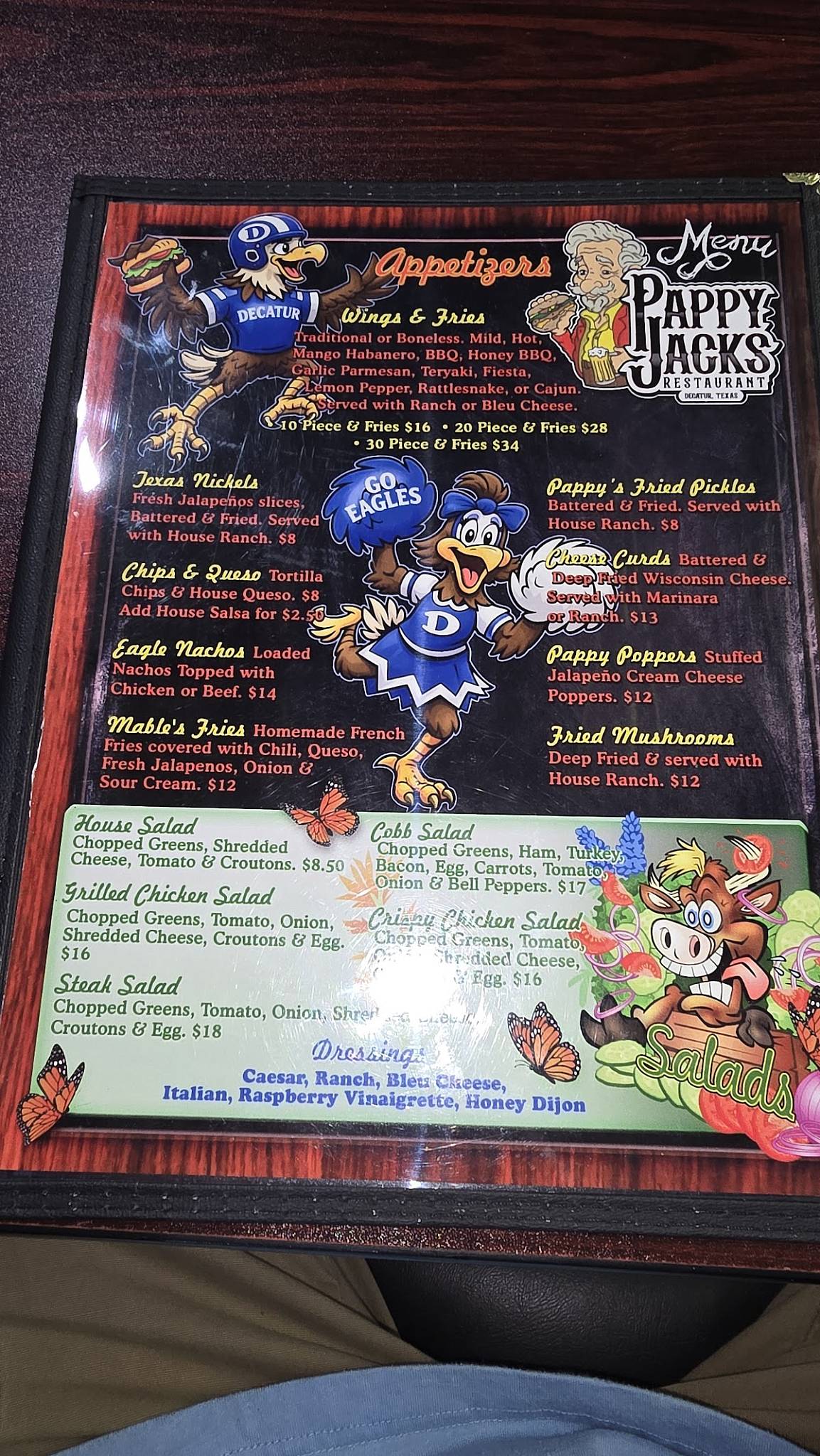 Pappy Jacks Decatur, TX меню
