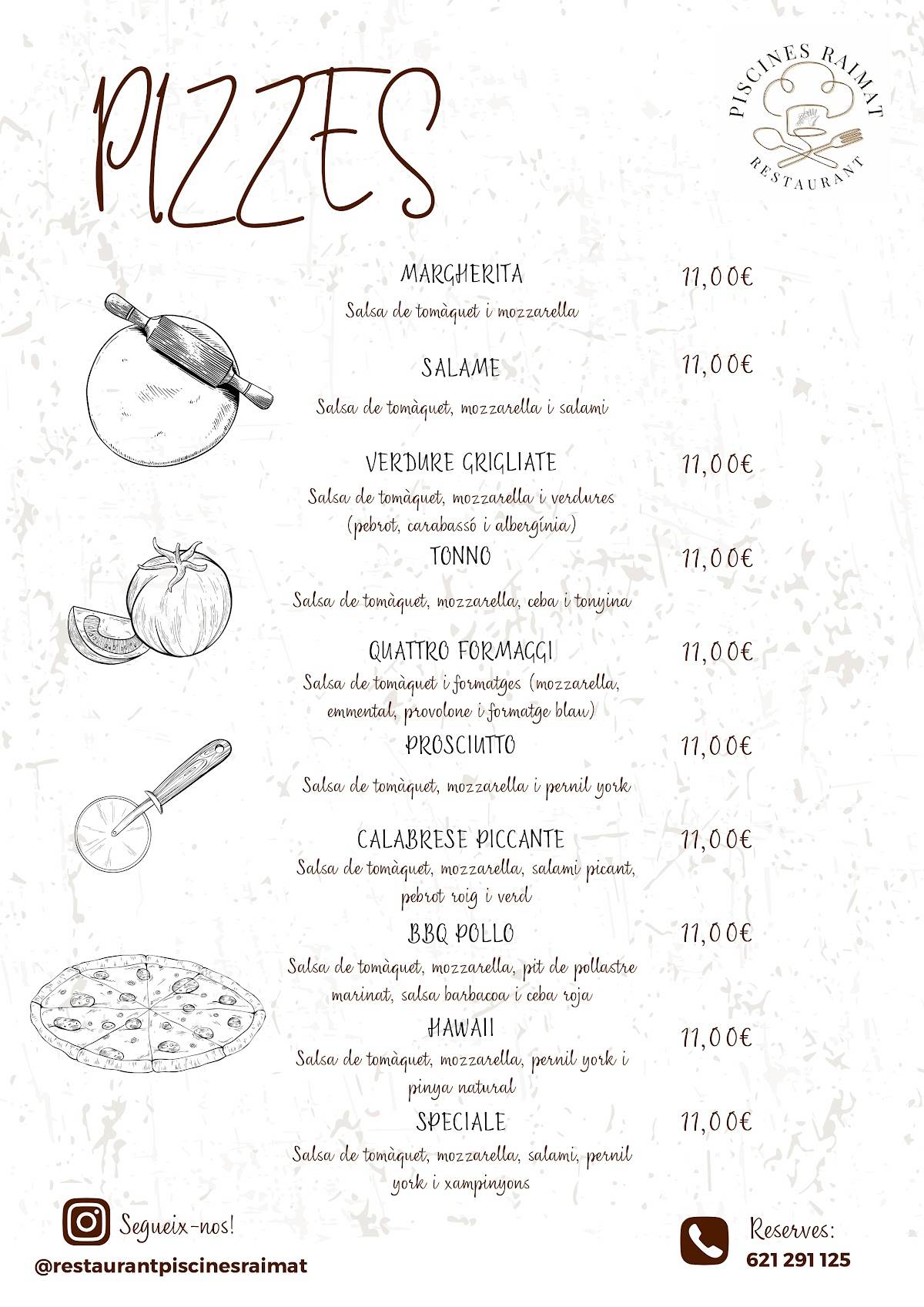 Restaurant Piscines Raïmat - Raimat Oh My Club меню