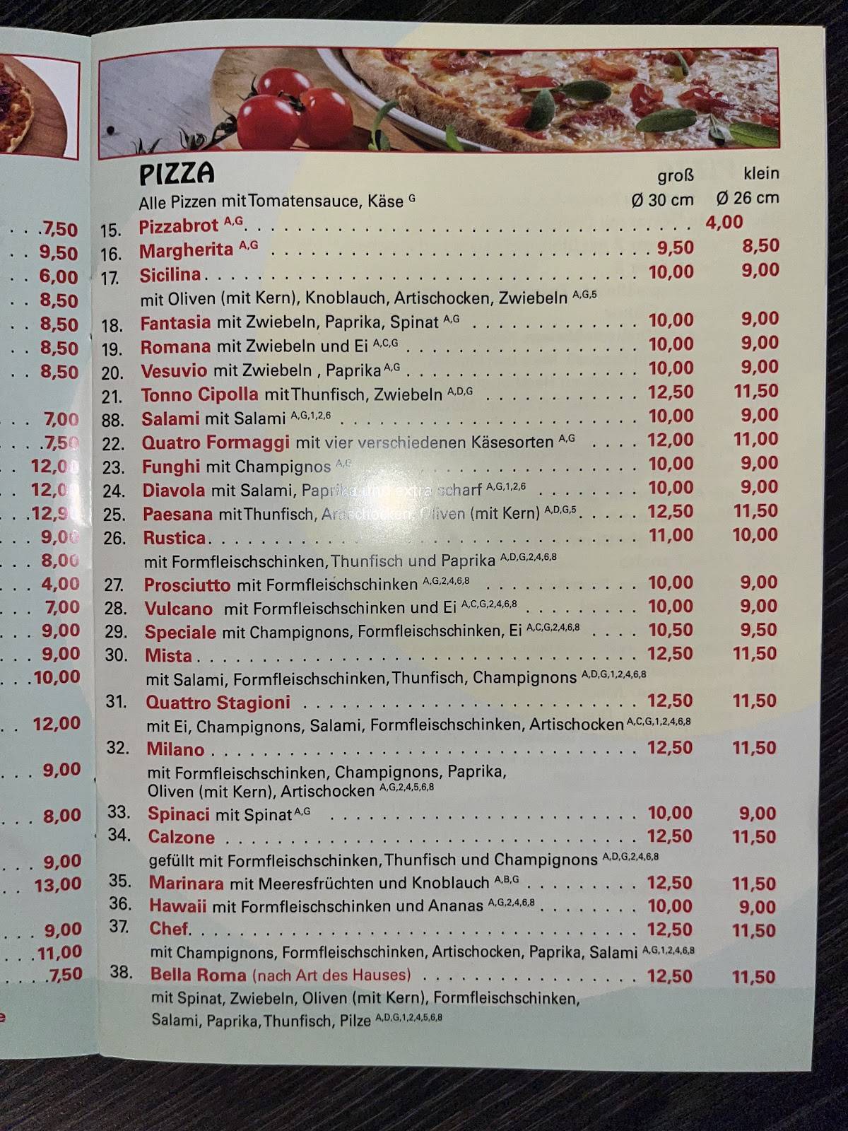 Pizzeria Bella Roma II меню