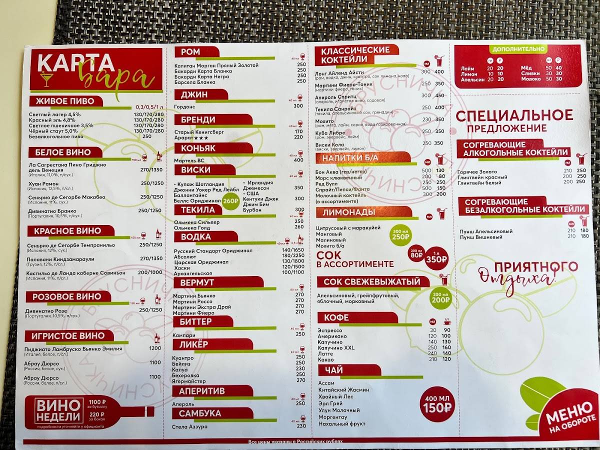 Брусничка меню