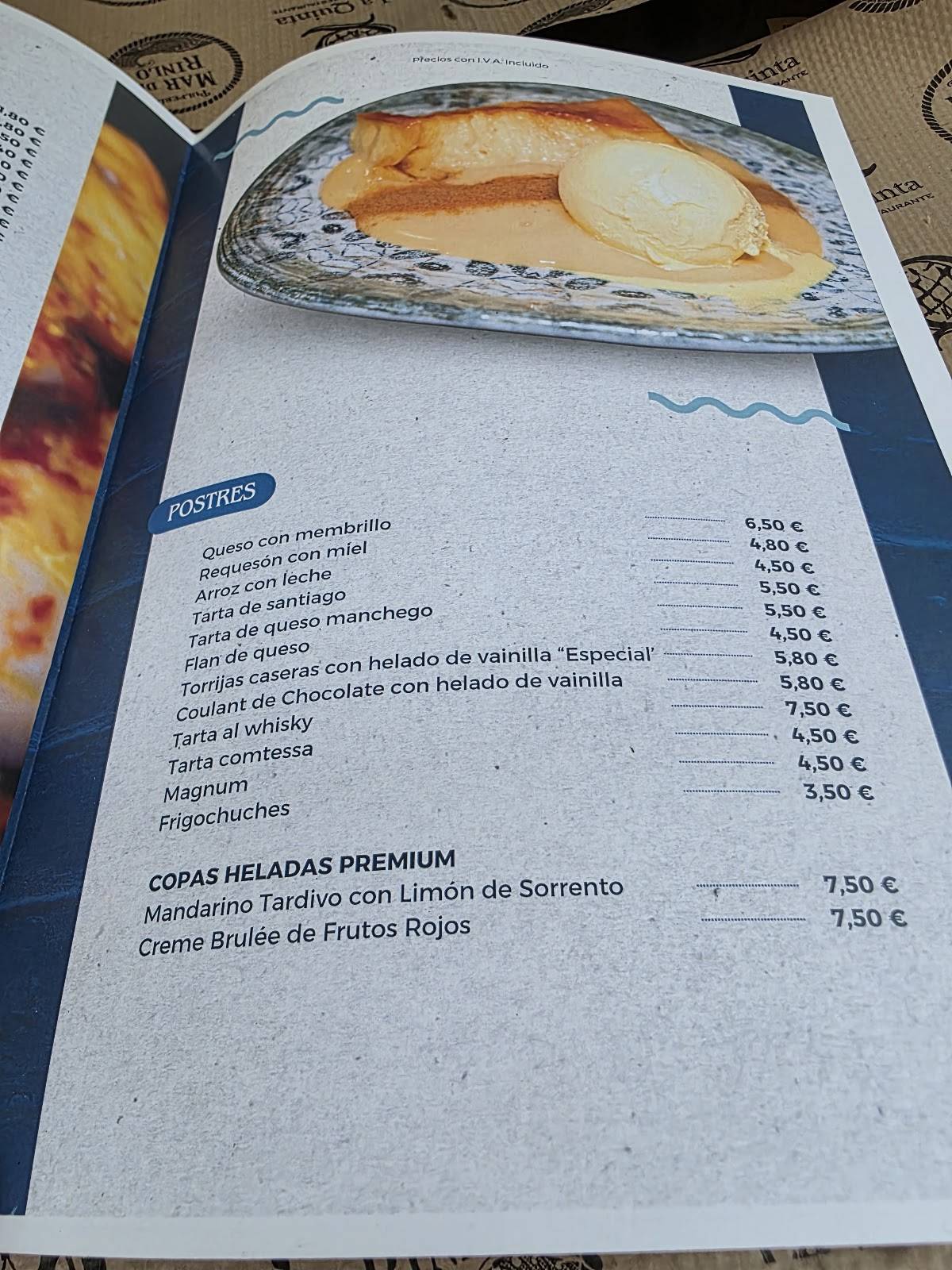 Pulpería Mar de Rinlo меню