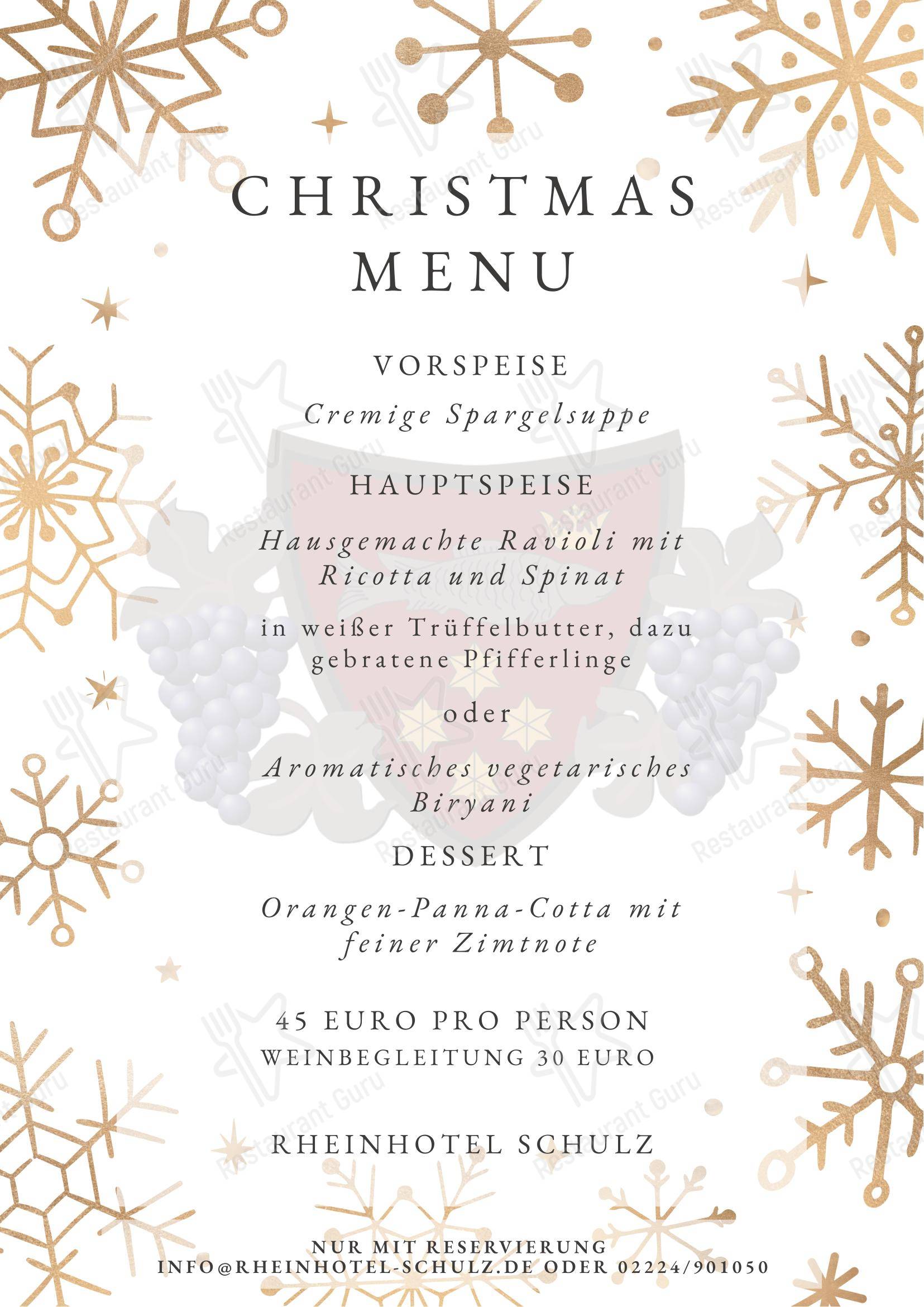 Меню ресторана Restaurant Rheinblick - 菜单