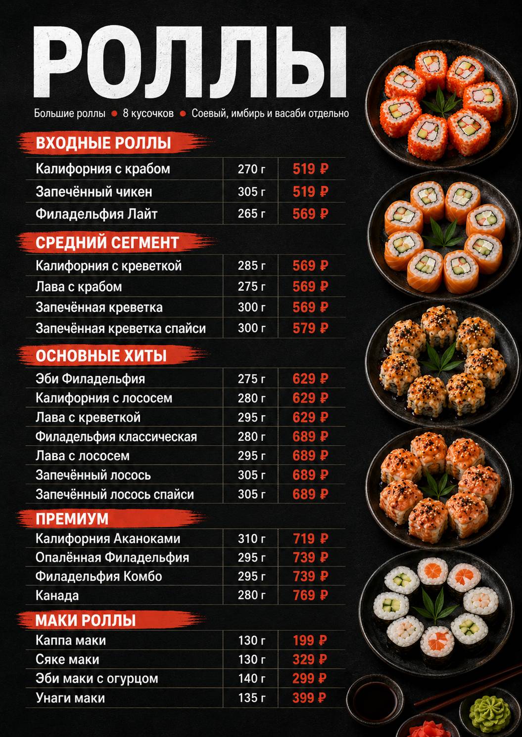 Рисмикс меню