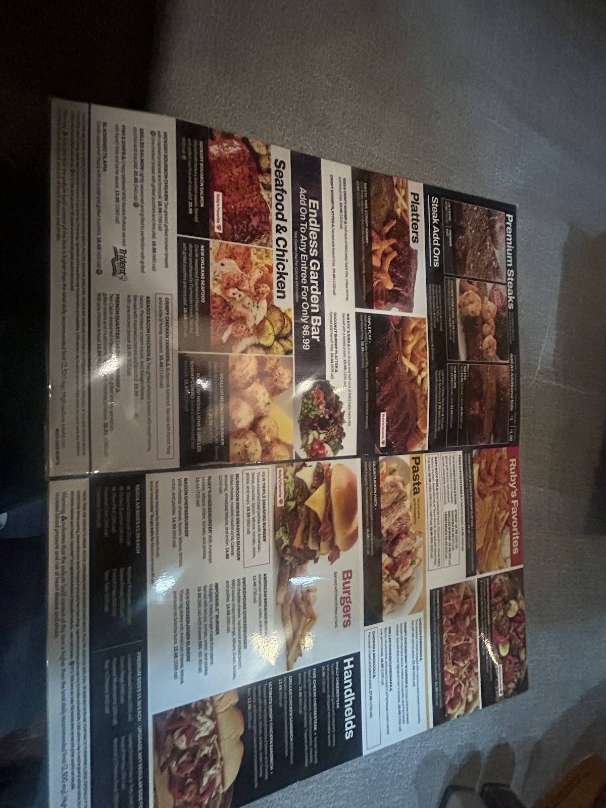 Ruby Tuesday меню
