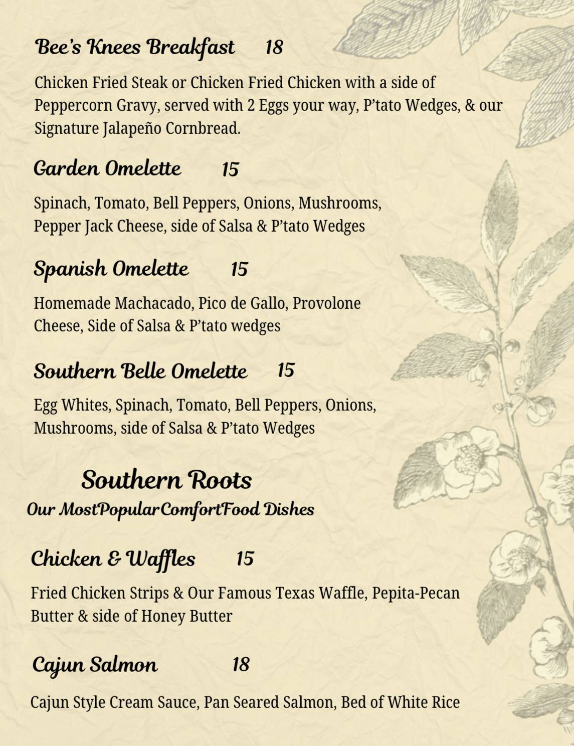 Southern Roots Market меню