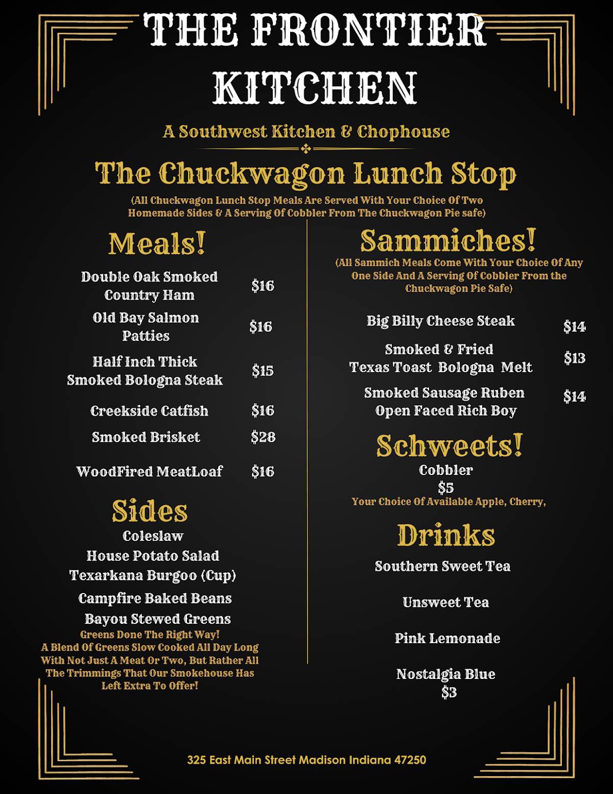 The Frontier Kitchen меню