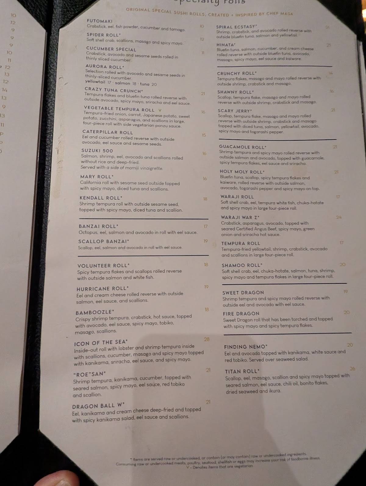 Waraji Japanese Restaurant меню